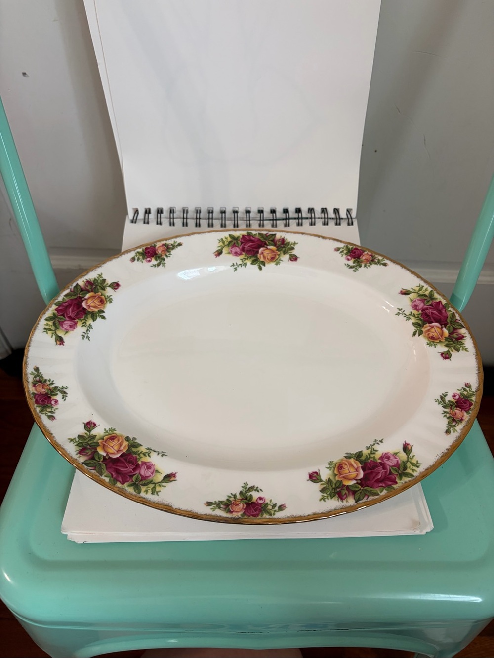 Vintage 1962 Royal Albert Old Country Roses Oval Serving Platter 13.5” x 10.5”